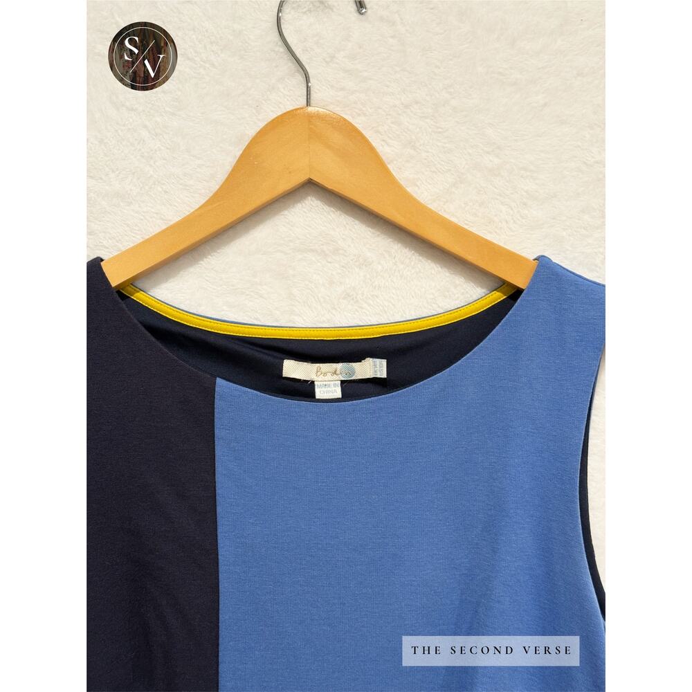 Boden Matilda Ponte Midi Dress Colorblock Navy Yellow Blue Size 10 - Picture 5 of 9